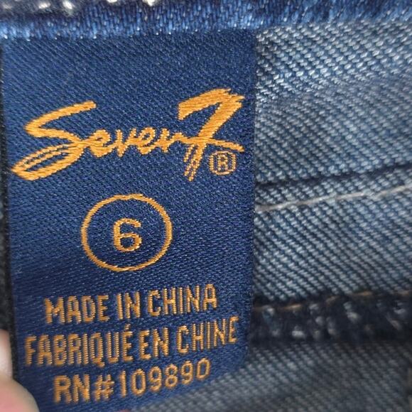 Seven7 Shorts Womens 6 (30x4.5) Denim Jean Mid Rise Rolled Cuff Stretch - Picture 7 of 8